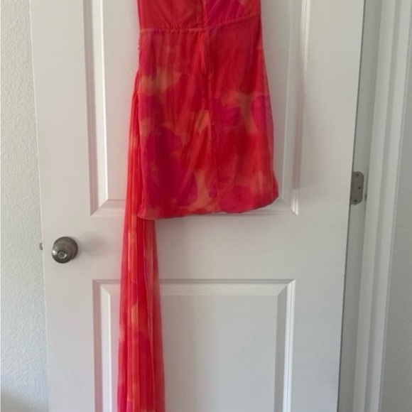 Strapless Mini Dress - Pink/Orange - Picture 3 of 5